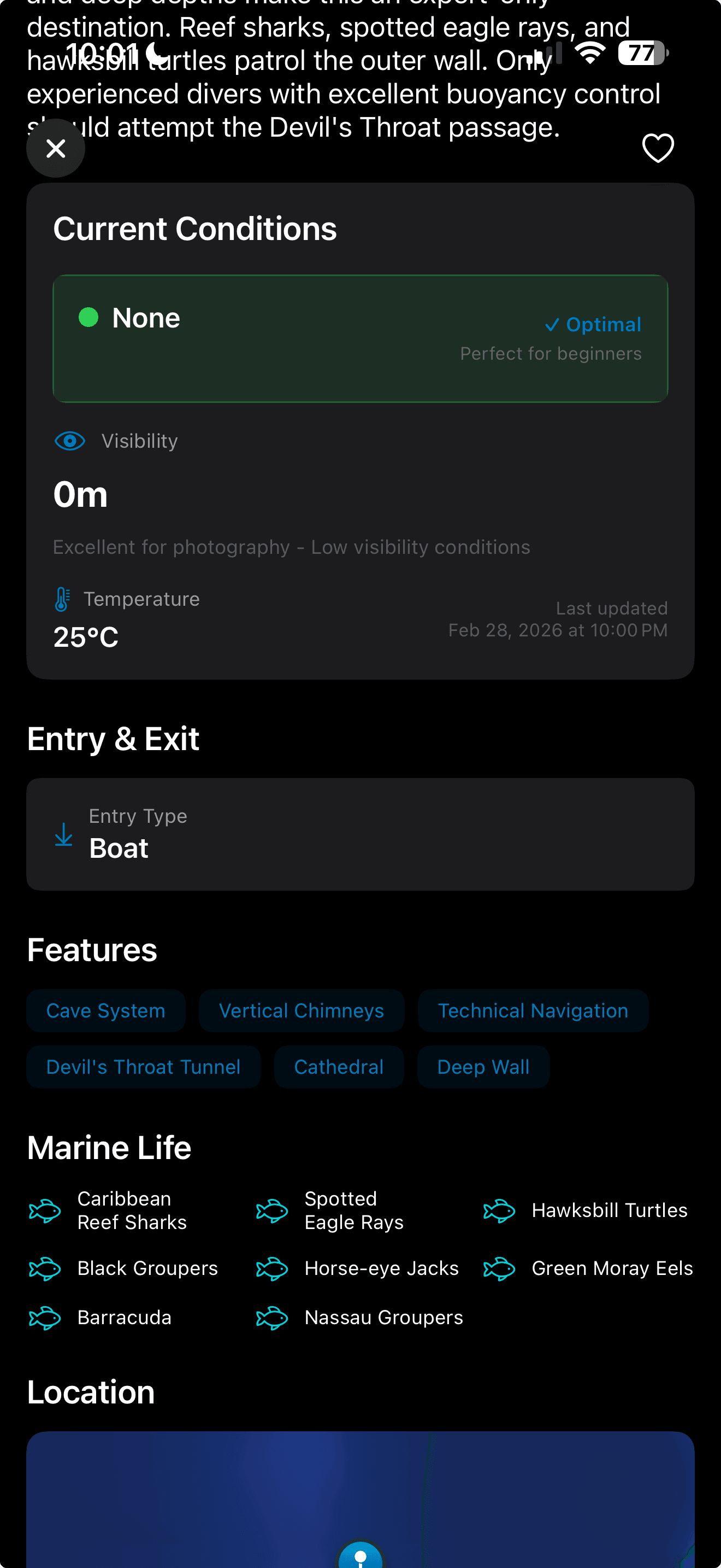Current conditions site detail